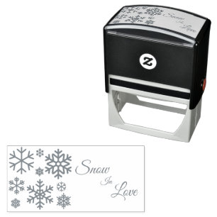 Snow In Love Winter Wedding Self-inking Stamp