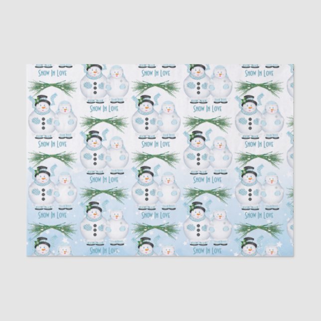 Snow In Love Winter Wedding Tissue Paper (Front)