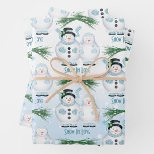 Snow In Love Winter Wedding Wrapping Paper Sheet