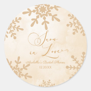 Snow In Love Winter Wonderland Bridal Shower Classic Round Sticker