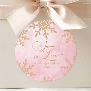 Snow In Love Winter Wonderland Bridal Shower Classic Round Sticker