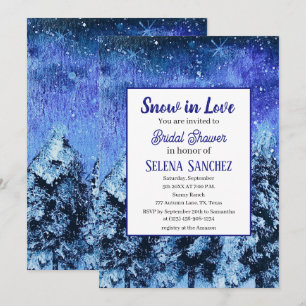 Snow in Love Winter Wonderland Bridal Shower Invitation