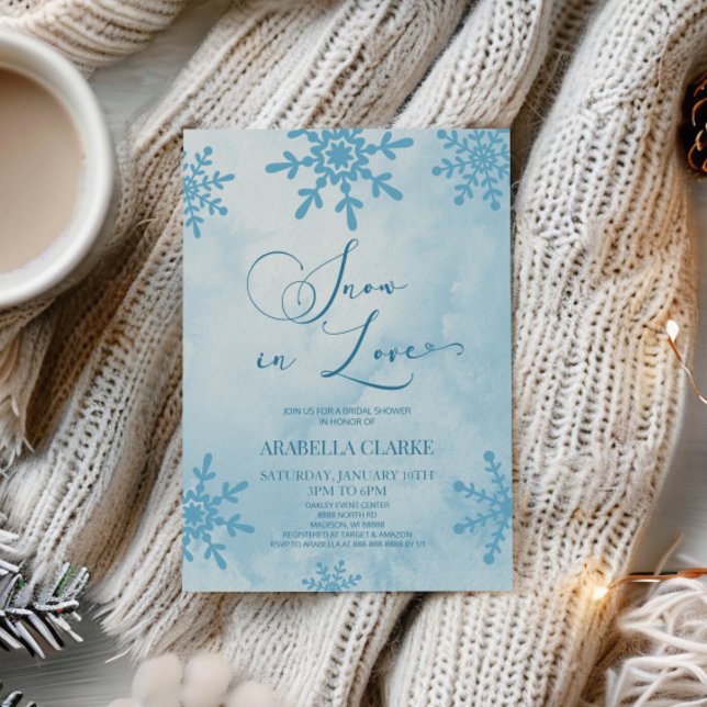 Snow In Love Winter Wonderland Bridal Shower Invitation (Creator Uploaded)