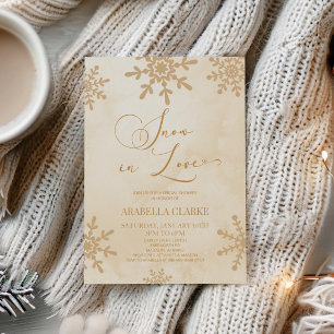 Snow In Love Winter Wonderland Bridal Shower Invitation