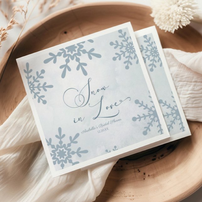 Snow In Love Winter Wonderland Bridal Shower Napkin (Creator Uploaded)