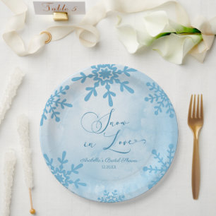 Snow In Love Winter Wonderland Bridal Shower Paper Plate
