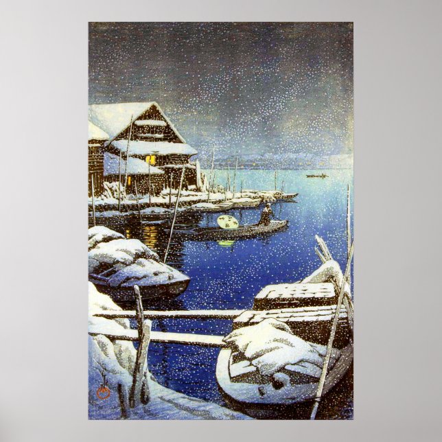 Snow in Mukojima Kawase Hasui 1931  Poster (Front)