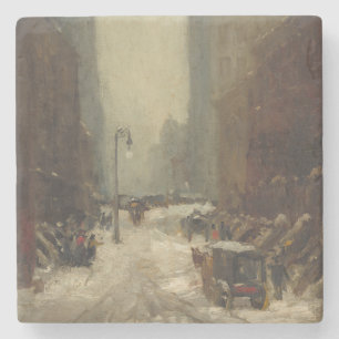 Snow in New York City (Winter in NYC) Stone Coaster