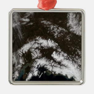 Snow in south central Alaska Metal Tree Decoration