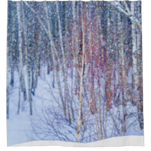 Snow In The Forest Shower Curtain