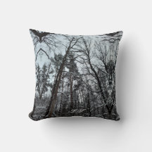 Snow in the woods LS Throw Pillow