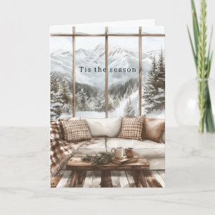 Snow in Window Christmas Card