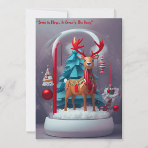 Snow Is Here, In Comes the Deer: Winter Greeting Holiday Card