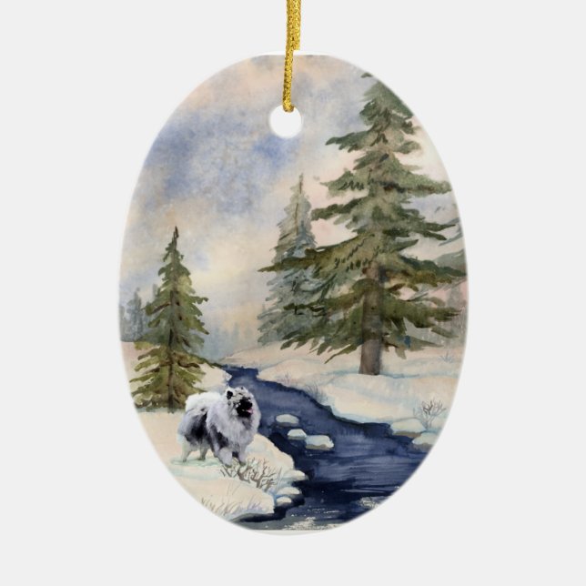 Snow Kees Porcelain Ornament (Front)