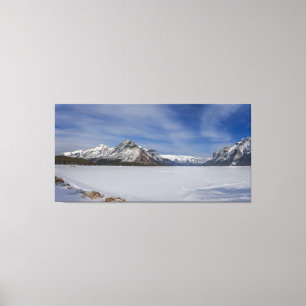 Snow-kissed Lake Minnewanka Panorama Canvas Print