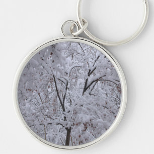 Snow-Laden Trees Key Ring