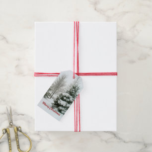 Snow-Laden Trees, Merry Christmas Gift Tags