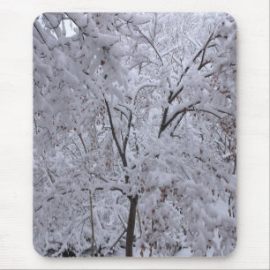 Snow-Laden Trees Mouse Mat
