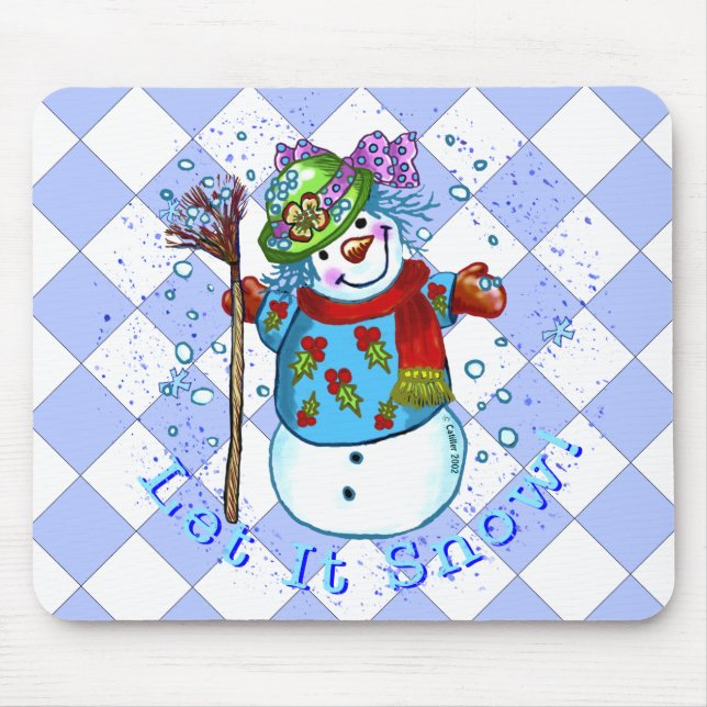 Snow Lady Snowman Mouse Mat (Front)