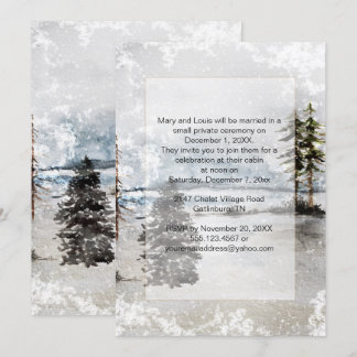 Snow Lake Fir Pine Trees Reception Only Wedding Invitation