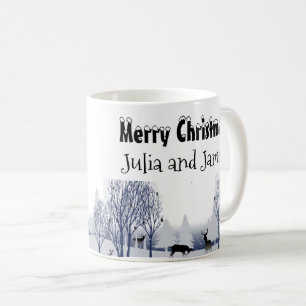 Snow Landscape Romantic Chic Elegant Him and Her  Coffee Mug