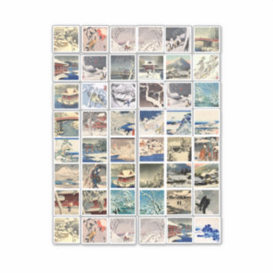 snow landscapes japanese woodblocks art paintings