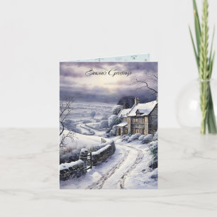 Snow Lane Country Landscape Christmas Card