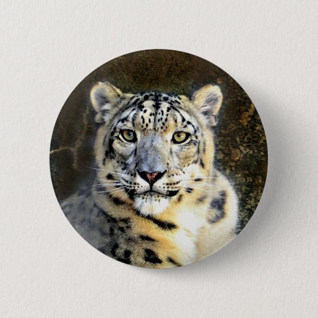 Snow Leopard 6 Cm Round Badge (Front)