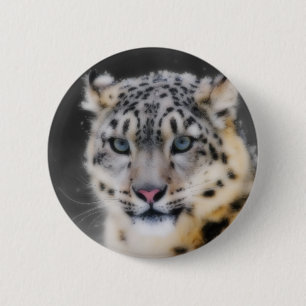 Snow Leopard 6 Cm Round Badge
