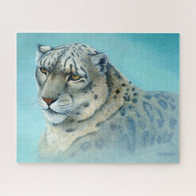 Snow Leopard, Acrylic Painting Jigsaw Puzzle (Horizontal)