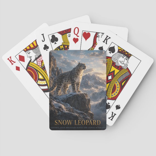 Snow Leopard Alpine Highlands ANIMALS Playing Cards (Back)