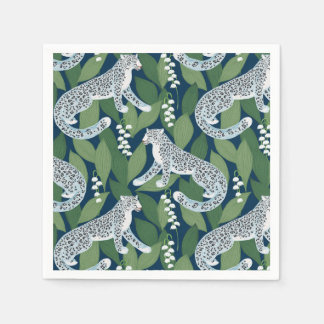 Snow Leopard and Lily of the Valley Napkin