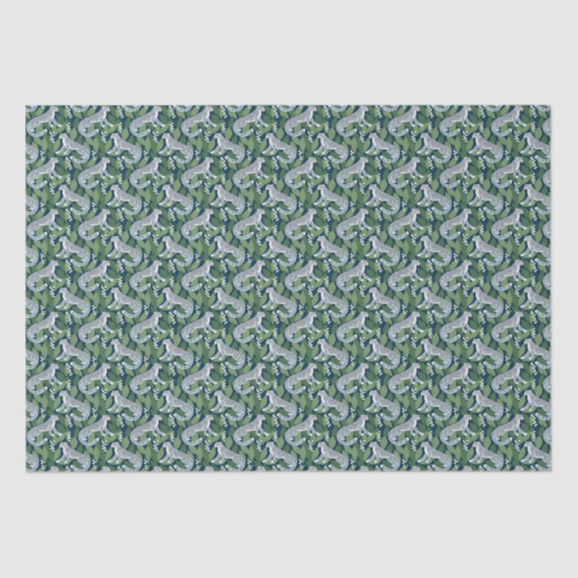 Snow Leopard and Lily of the Valley Tissue Paper (Front)