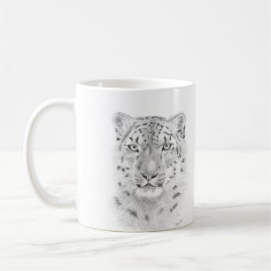 Snow leopard - animal art mugs