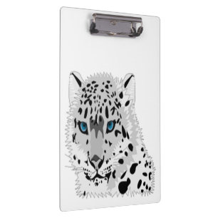 SNOW LEOPARD ANIMAL CLIPBOARD