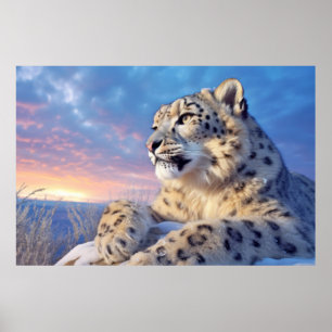 Snow Leopard Animal Nature Majestic Wild Poster