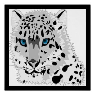 SNOW LEOPARD ANIMAL POSTER