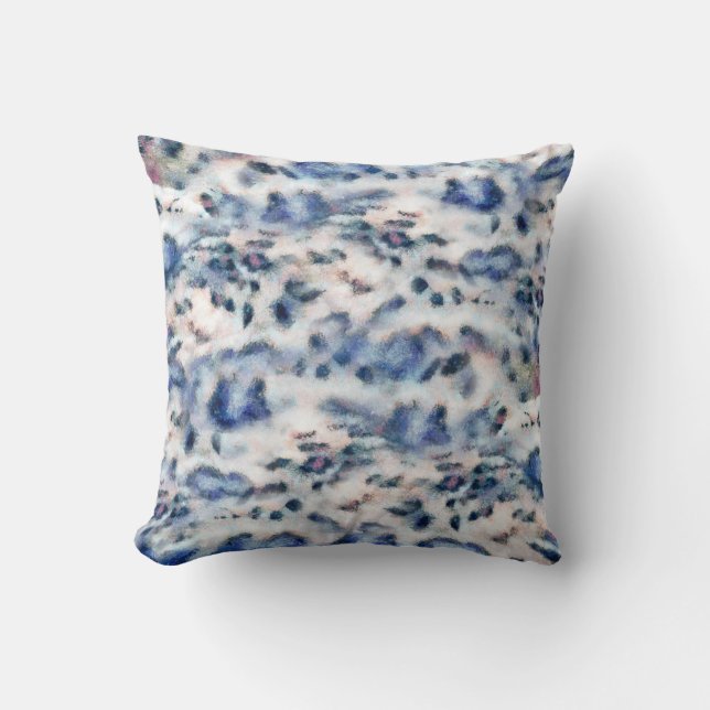 Snow Leopard Animal Print Skin Pattern  Cushion (Front)