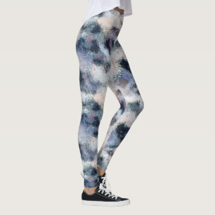 Snow Leopard Animal Print Skin Pattern Leggings