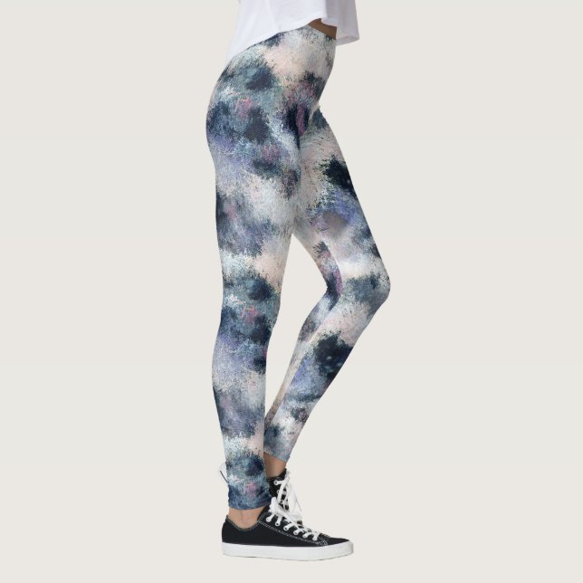 Snow Leopard Animal Print Skin Pattern   Leggings (Right)