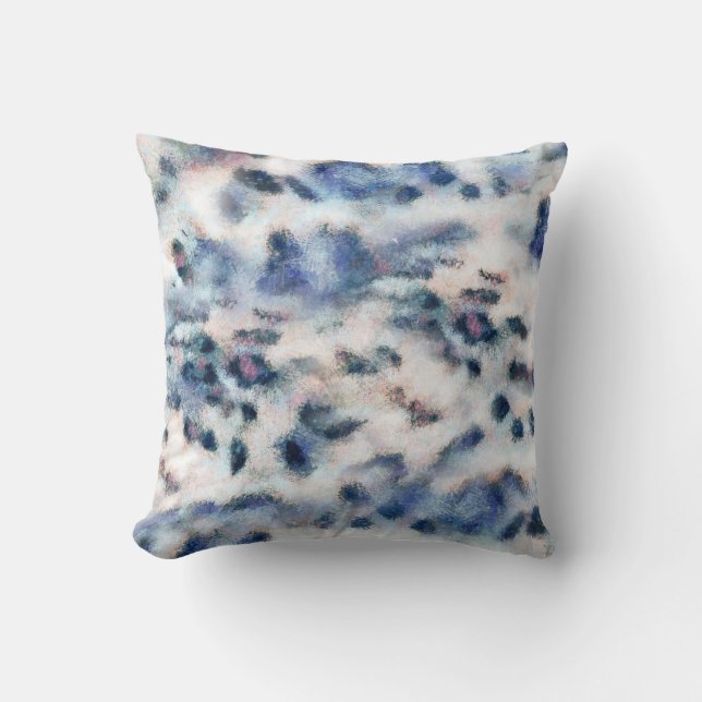Snow Leopard Animal Print Skin Pattern  Throw Pill Cushion (Front)