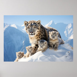 Snow Leopard Animal Wild Beauty Freedom Wilderness Poster