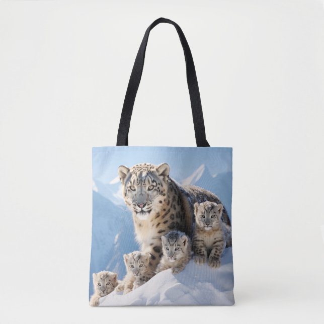 Snow Leopard Animal Wild Beauty Freedom Wilderness Tote Bag (Front)