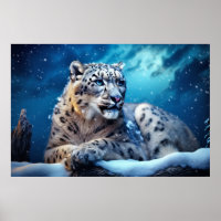 Snow Leopard Animal Wildlife Wilderness Wall Art