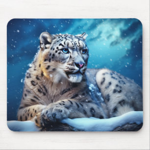 Snow Leopard Animal Wildlife Wilderness Wall Art Mouse Mat