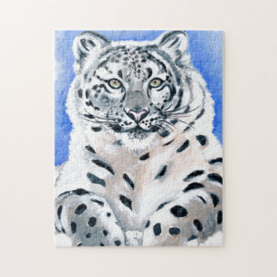 Snow Leopard Art Jigsaw Puzzle