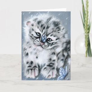 Snow leopard Baby Animal Greeting Card