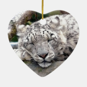 Snow Leopard - beautiful! Ceramic Tree Decoration