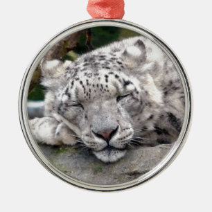 Snow Leopard - beautiful! Metal Tree Decoration