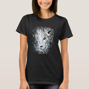 Snow Leopard Blue Eyes Leopard Cool T-Shirt
